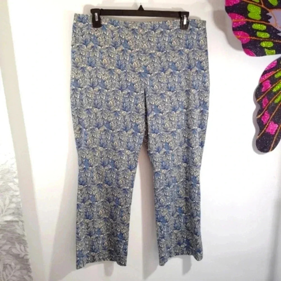 CLEARANCE Sigrid Olsen Pants Trousers Wide Leg Side Zip Cotton Stretch - Picture 4 of 14